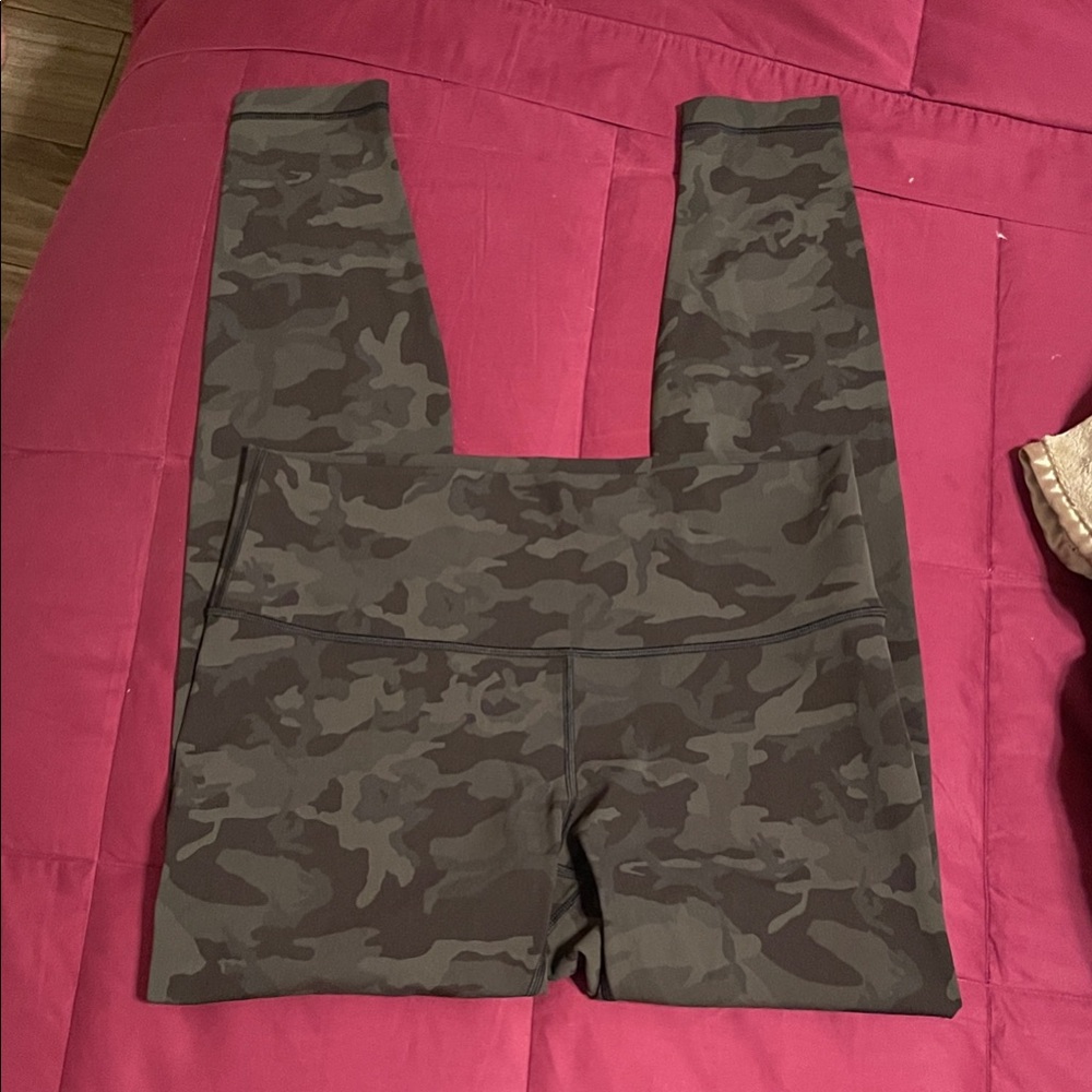 Lululemon Camo Print Leggings - Green and Black